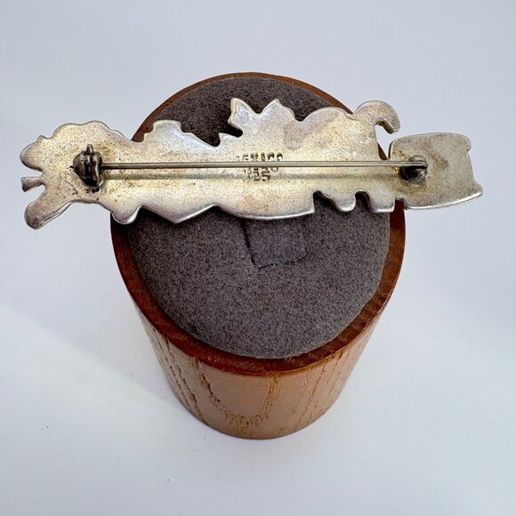 VTG Solid Sterling Silver 925 Christmas Holiday Themed Brooch Size 2.5" Length - Picture 4 of 9